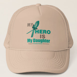 Casquette Cancer de l'ovaire Mon héros est ma fille Ruban Tu