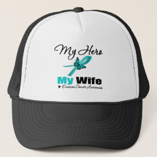 Casquette Cancer de l'ovaire Mon héros Ma femme