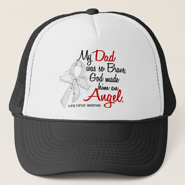 Casquette Cancer de poumon de papa de l'ange 2 (Devant)