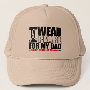 Casquette Cancer du poumon Je porte un ruban de perle pour m