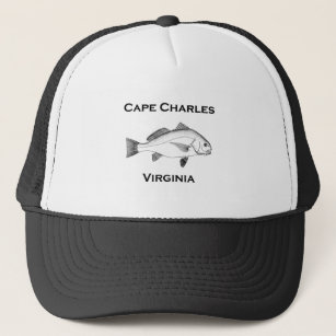Casquette Cape Charles Virginia Poisson noir à tambour