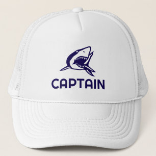 Casquette capitaine de bateau blanc avec design re