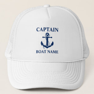 Casquette Capitaine nautique Boat Name Anchor Rope