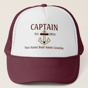 Casquette Capitaine personnalisé Hat Year Name Location