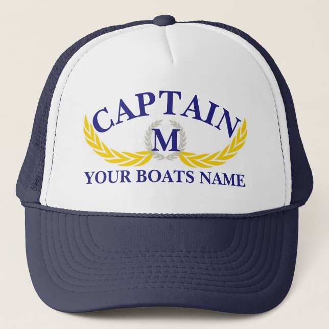 Casquette Capitaines de motif d'ancre de nom de bateau de (Devant)