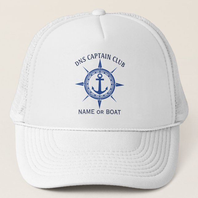 Casquette Captain Your Boat Name  (Devant)