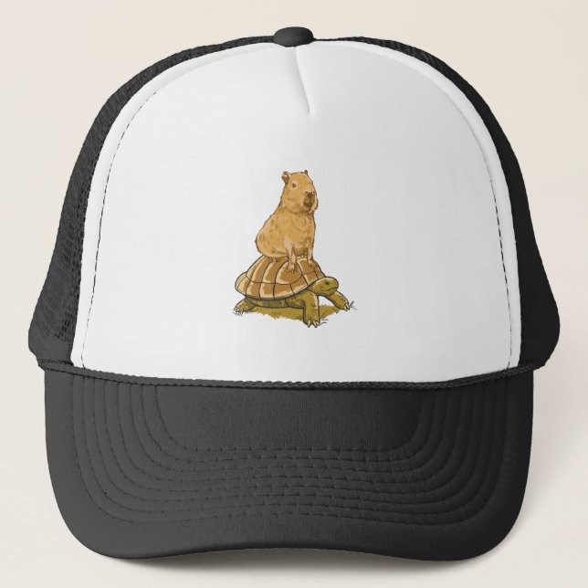 Casquette Capybara Drôle Animal Tortue Capybara Mignon (Devant)