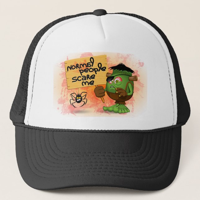 Casquette Caractère Frankenstein de 'Normal People Scare Me' (Devant)