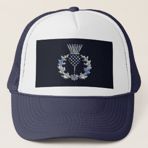Casquette Carbon Fiber Print Silver Scottish Thistle