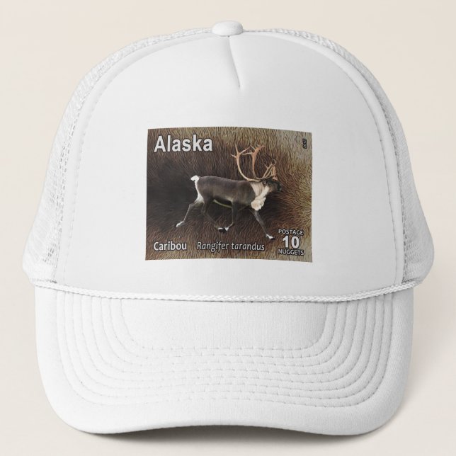 Casquette Caribou (rennes) - Postage de l'Alaska (Devant)