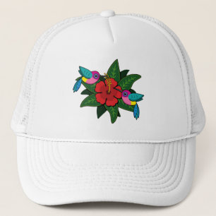 Casquette Caricature à fleurs d'Hibiscus - W