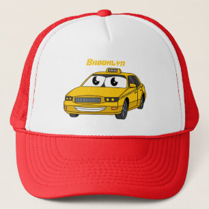 Casquette Caricature amusante de taxi jaune mignon
