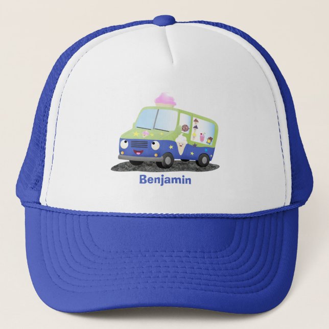 Casquette Caricature de camion de glace joli (Devant)