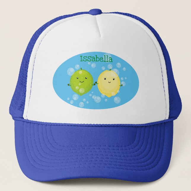Casquette Caricature de chaux de citron joyeux (Devant)