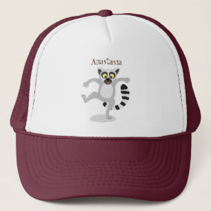 Casquette Caricature de danse lémurienne en anneau mignon