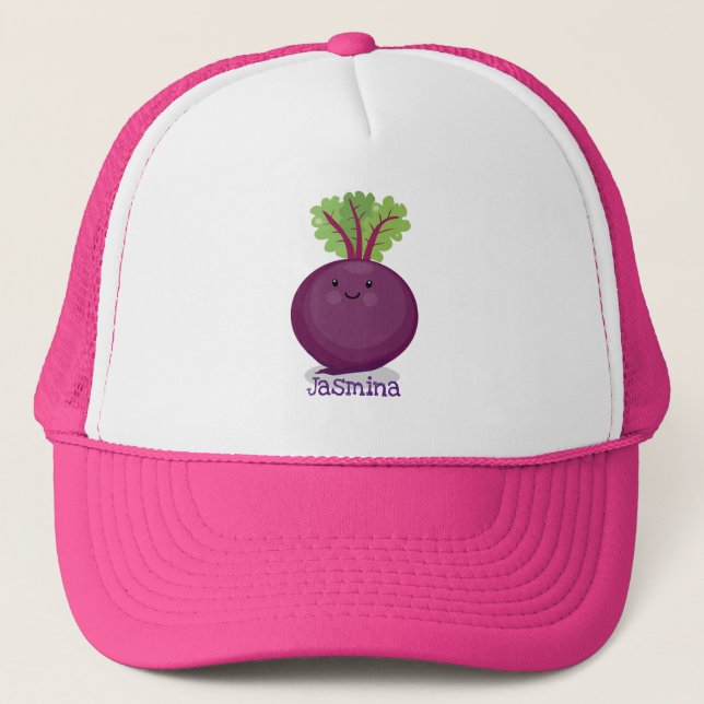 Casquette Caricature de la cuisine à la racine de betterave  (Devant)