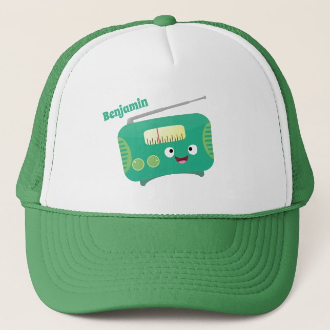Casquette Caricature de radio rétro amusante (Devant)