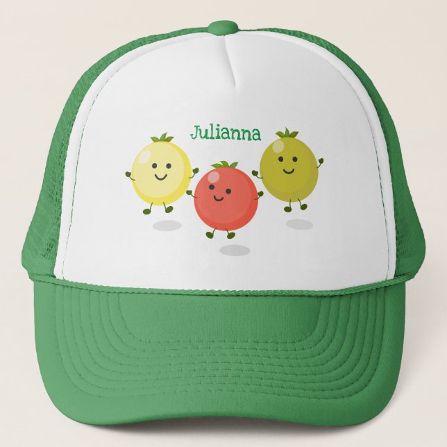 Casquette Caricature de tomates cerises mûres (Devant)
