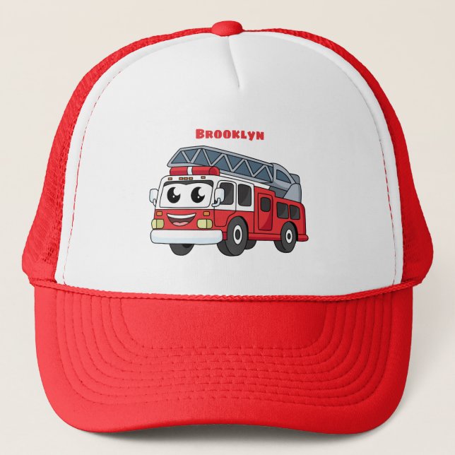 Casquette Caricature du moteur de feu joyeux (Devant)