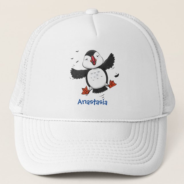 Casquette Caricature en bleu bouffin joyeux (Devant)