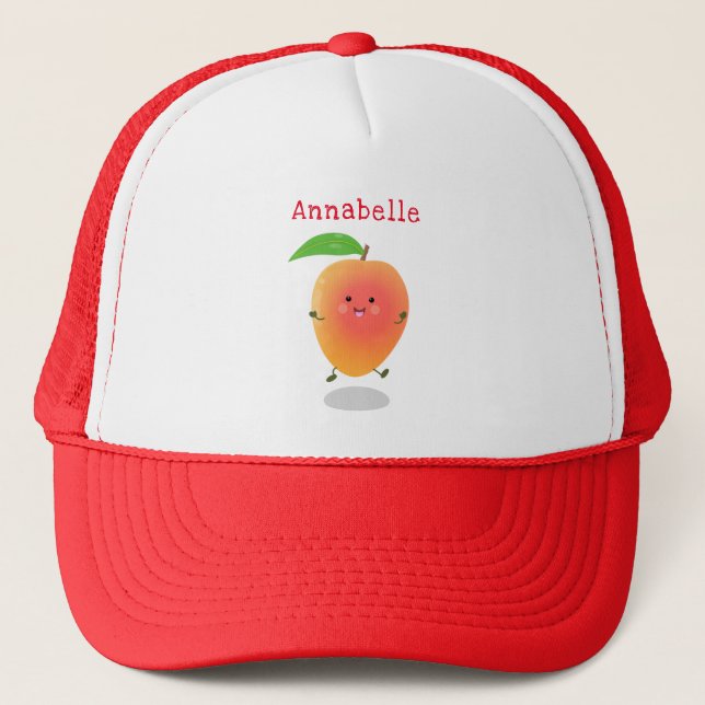 Casquette Caricature jaune mangue mignonne (Devant)