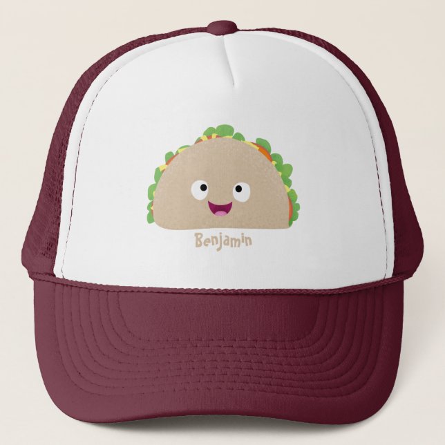 Casquette Caricature joli sourire taco dessin animé (Devant)