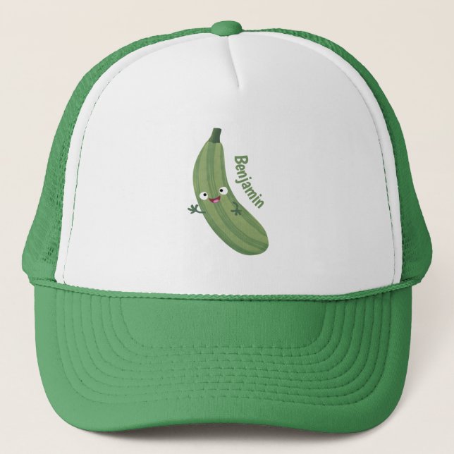Casquette Caricature joyeux de courgettes mignonnes (Devant)