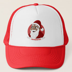 Casquette Caricature noire du Père Noël souriante Chapeau de