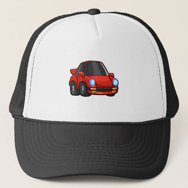 Casquette Caricature rouge petite voiture - Choisir la coule (Devant)