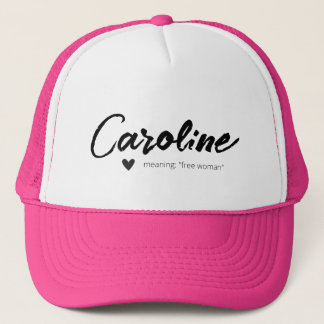 Casquette Caroline Nom Signifiant Calligraphie Moderne Minim