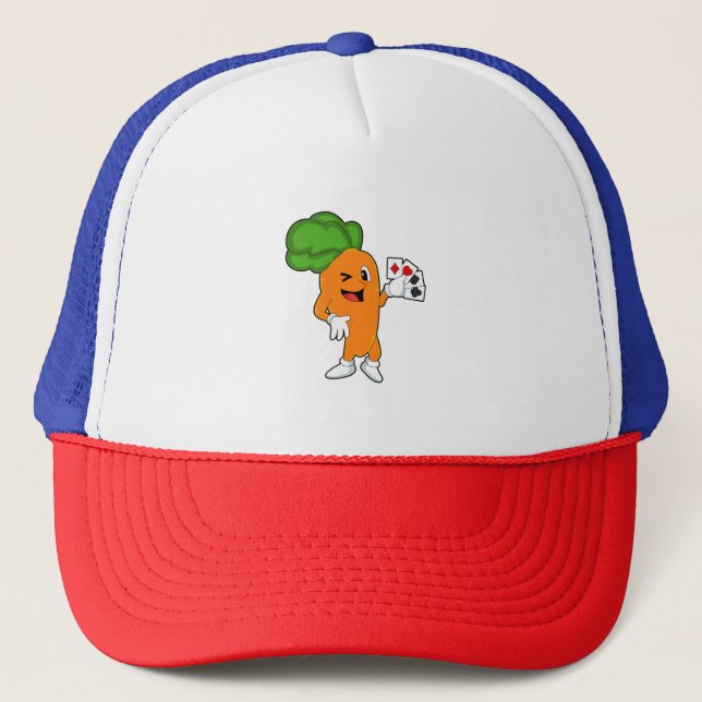 Casquette Carotte au Poker avec cartes de Poker (Devant)