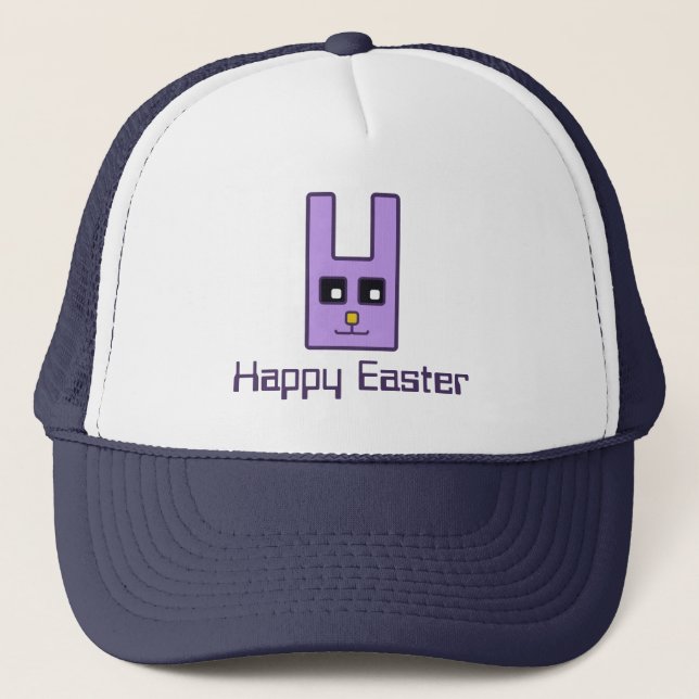 Casquette carré de camionneur de lapin de Pâques (Devant)
