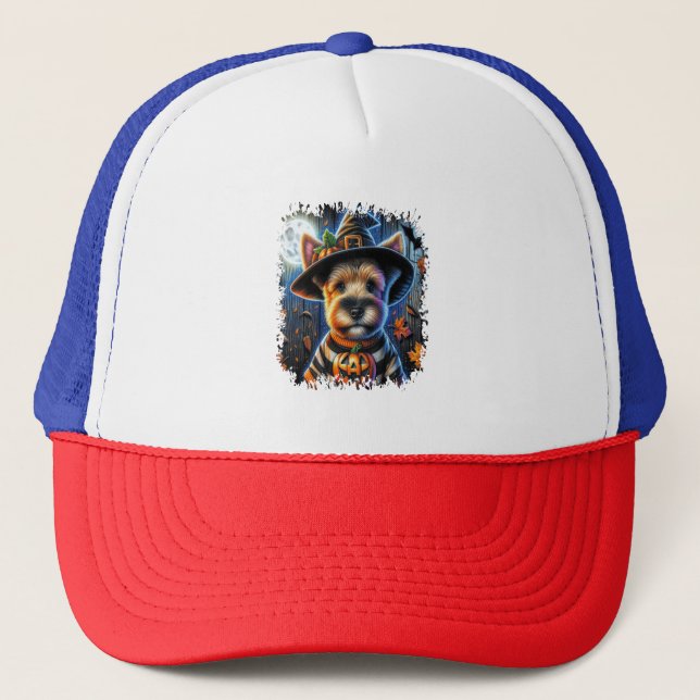 Casquette Carré d'Halloween de Chien Terrier (Devant)