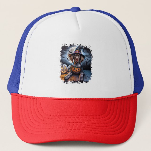 Casquette Carré d'Halloween Pointer Dog (Devant)