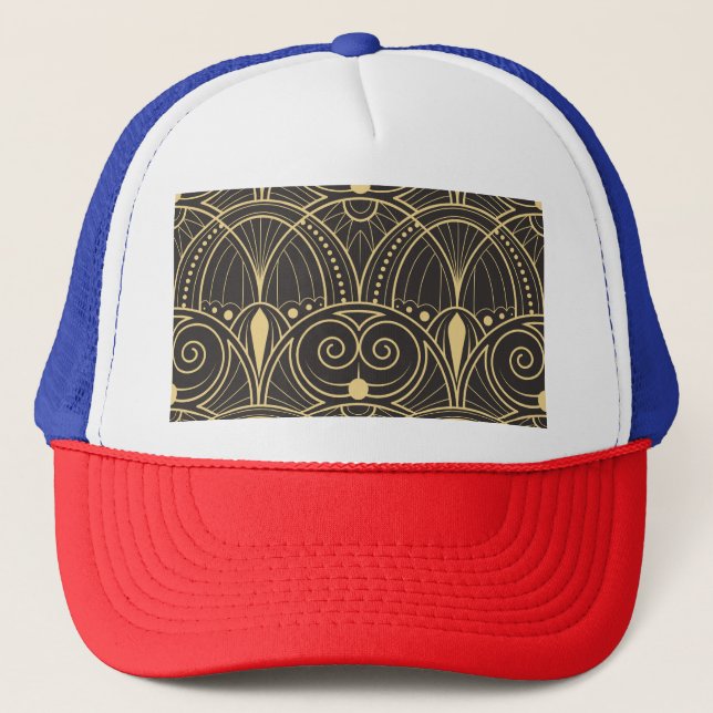 Casquette Carreaux géométriques Art Déco Luxe. (Devant)