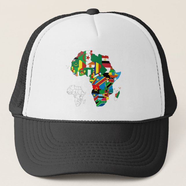 Casquette Carte continente de drapeau de l'Afrique (Devant)