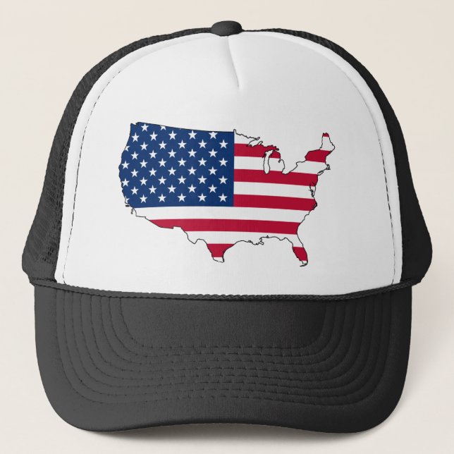 Casquette carte de drapeau des Etats-Unis (Devant)