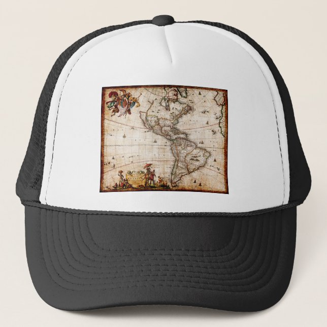 Casquette Carte de l'Antique Amérique du Nord et du Sud (Devant)
