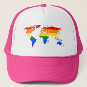 Casquette Carte du monde de la fierté arc-en-ciel LGBT Casqu