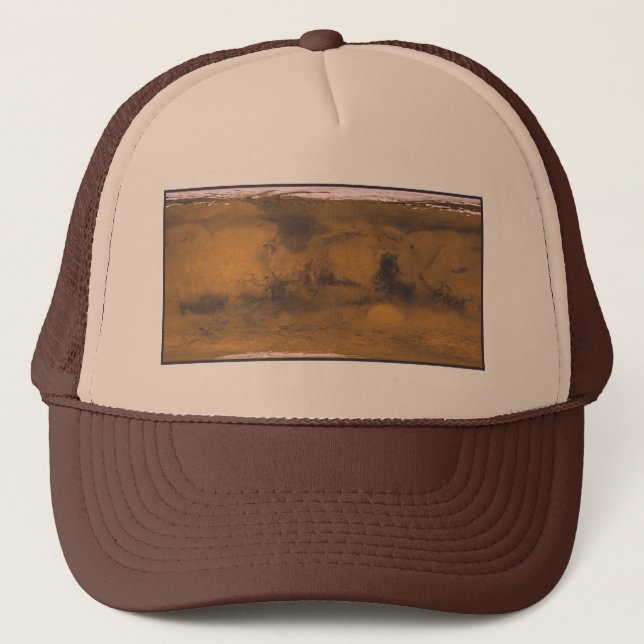 Casquette Carte du monde de Mars Red Planet par satellite (Devant)