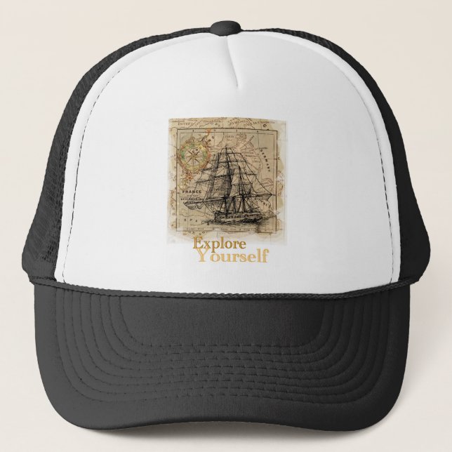 Casquette Carte du monde vintage (Devant)