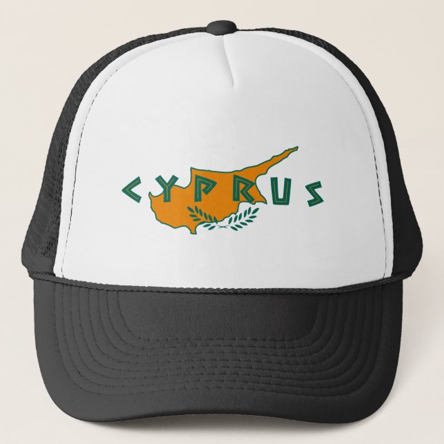 Casquette carte du pays de chypre drapeau symbole de voyage  (Devant)