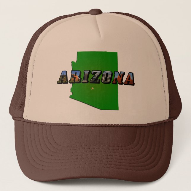 Casquette Carte et texte de l'image de l'Arizona (Devant)