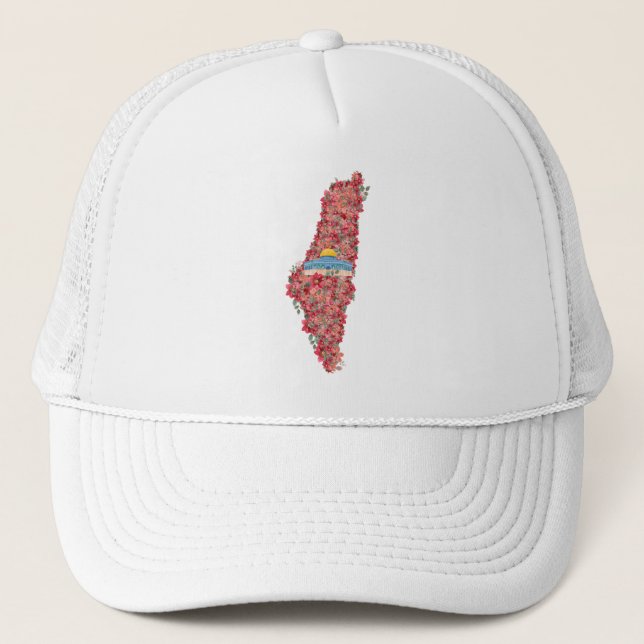 Casquette Carte Floral Palestine Dôme de Rock al quads Cadea (Devant)