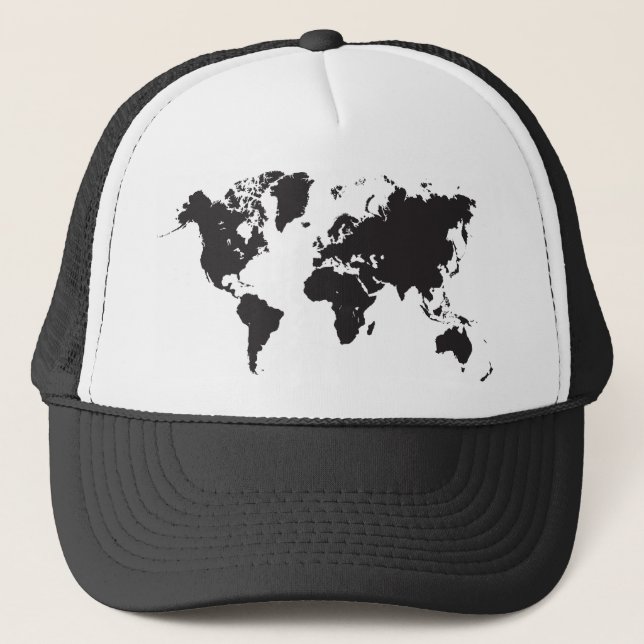 Casquette carte noire du monde (Devant)