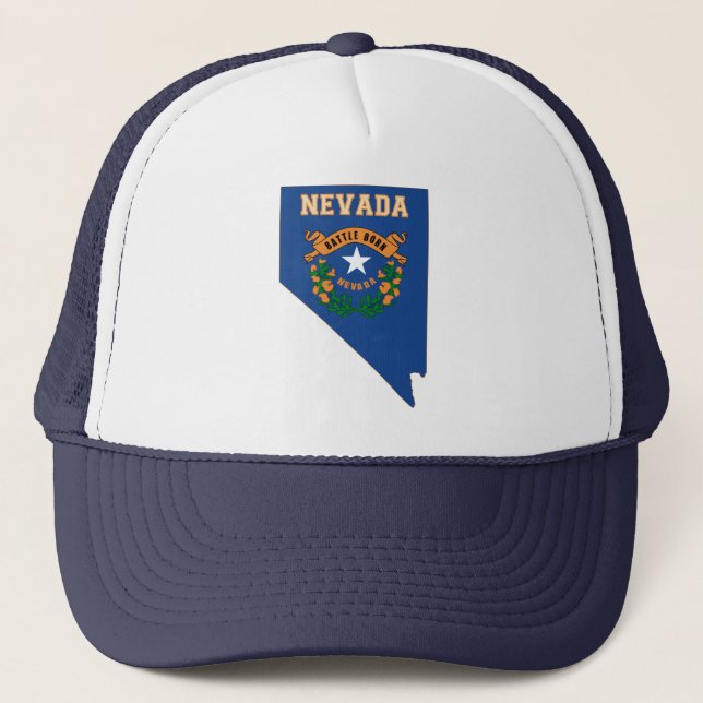 Casquette Carte Silhouette Nevada Formé Drapeau d'État (Devant)