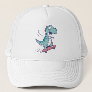 Casquette Cartoon cool T-Rex sur skateboard