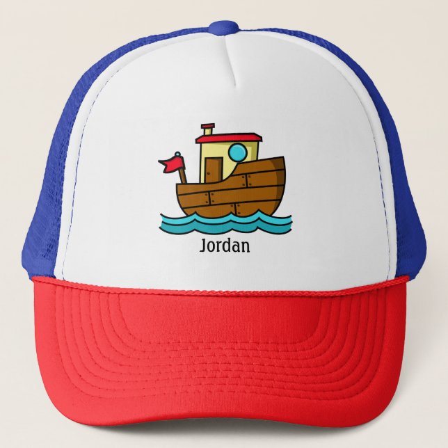 Casquette Cartoon remorqueur bateau personnalisé (Devant)