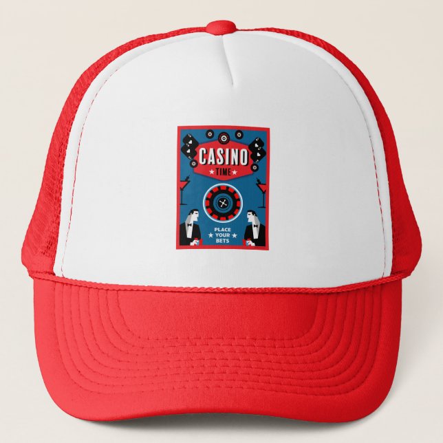 Casquette Casino Gambling Poker Roulette (Devant)