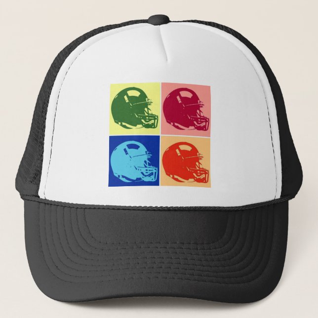 Casquette Casque de Football Art Pop Quatre Couleurs (Devant)